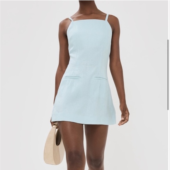 Reformation Phillipa Linen dress in Aquamarine NWT - Picture 4 of 12